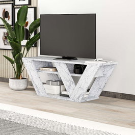 Hanah Home Pipralla - Carrara Marble Soporte de TV